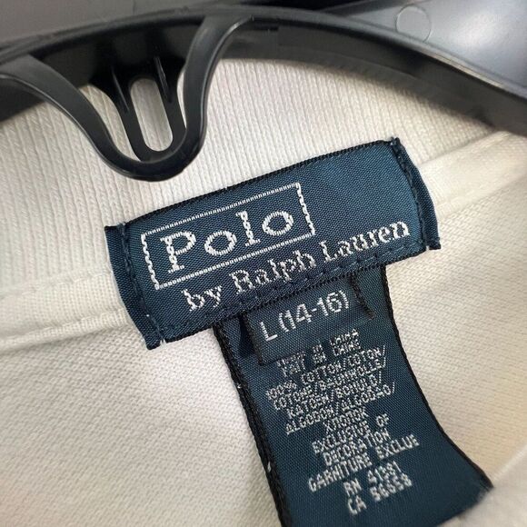 Polo By Ralph Lauren Boys 14-16 Big PONY White Short Sleeve‎ Polo Shirt Youth L - Picture 10 of 10